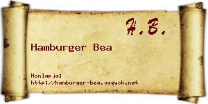 Hamburger Bea névjegykártya